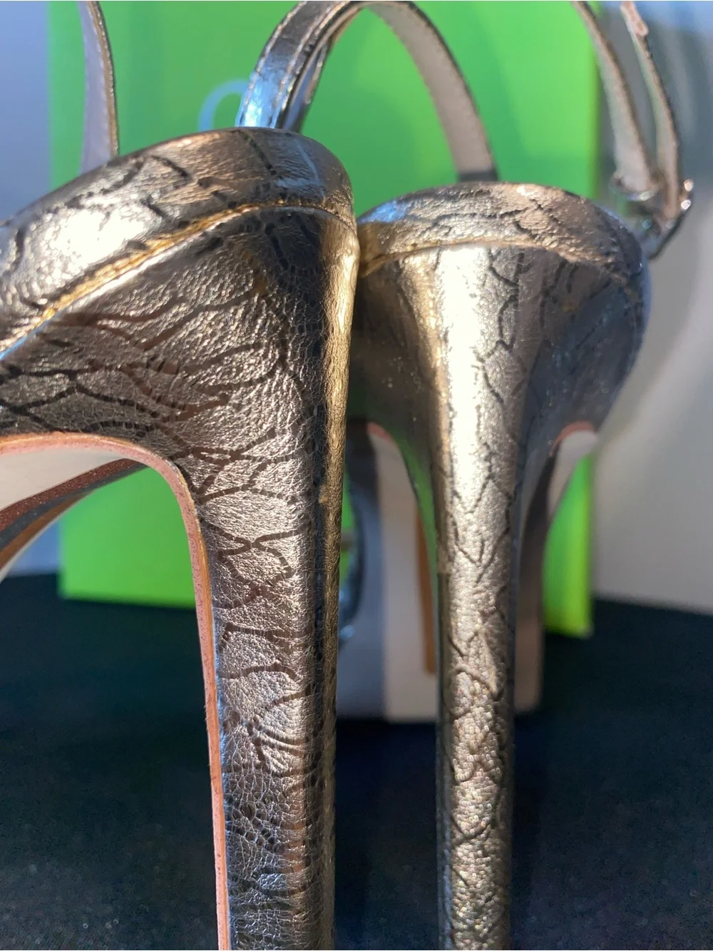 Sam Edelman Metallic Gold Strappy Slingback Heels
